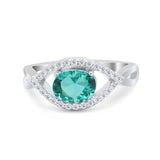 Infinity Shank Wedding Ring Simulated Cubic Zirconia 925 Sterling Silver