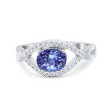 Infinity Shank Wedding Ring Simulated Cubic Zirconia 925 Sterling Silver