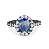 Solitaire Accent Wedding Ring Simulated Cubic Zirconia 925 Sterling Silver