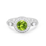 Halo Engagement Ring Simulated Cubic Zirconia 925 Sterling Silver