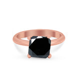 Solitaire Cushion Cut Engagement Ring Simulated Cubic Zirconia 925 Sterling Silver Cushion Cut Ring