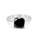 Solitaire Cushion Cut Engagement Ring Simulated Cubic Zirconia 925 Sterling Silver Cushion Cut Ring