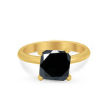 Solitaire Cushion Cut Engagement Ring Simulated Cubic Zirconia 925 Sterling Silver Cushion Cut Ring