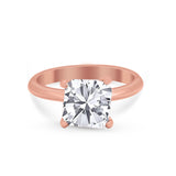Solitaire Cushion Cut Engagement Ring Simulated Cubic Zirconia 925 Sterling Silver Cushion Cut Ring