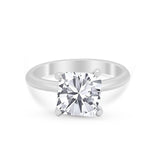 Solitaire Cushion Cut Engagement Ring Simulated Cubic Zirconia 925 Sterling Silver Cushion Cut Ring