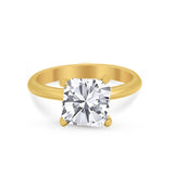 Solitaire Cushion Cut Engagement Ring Simulated Cubic Zirconia 925 Sterling Silver Cushion Cut Ring
