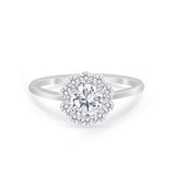 Floral Wedding Ring Petite Dainty Simulated Cubic Zirconia 925 Sterling Silver