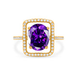 Halo Oval Simulated Cubic Zirconia 925 Sterling Silver Engagement Ring
