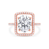 Halo Oval Simulated Cubic Zirconia 925 Sterling Silver Engagement Ring