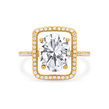 Halo Oval Simulated Cubic Zirconia 925 Sterling Silver Engagement Ring