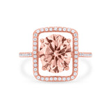 Halo Oval Simulated Cubic Zirconia 925 Sterling Silver Engagement Ring