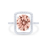 Halo Oval Simulated Cubic Zirconia 925 Sterling Silver Engagement Ring