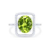 Halo Oval Simulated Cubic Zirconia 925 Sterling Silver Engagement Ring