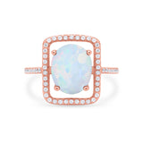 Halo Oval Simulated Cubic Zirconia 925 Sterling Silver Engagement Ring