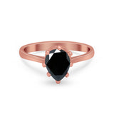 Teardrop Pear Wedding Ring Simulated Cubic Zirconia 925 Sterling Silver