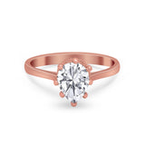 Teardrop Pear Wedding Ring Simulated Cubic Zirconia 925 Sterling Silver