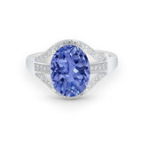 Art Deco Engagement Bridal Ring Simulated Cubic Zirconia 925 Sterling Silver BA1059
