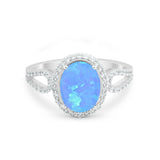Halo Art Deco Engagement Ring Round Simulated Cubic Zirconia 925 Sterling Silver
