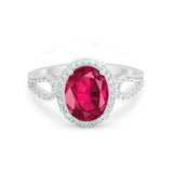 Halo Art Deco Engagement Ring Round Simulated Cubic Zirconia 925 Sterling Silver