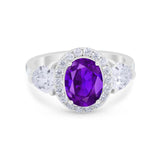 Three Stone Engagement Ring Simulated Cubic Zirconia 925 Sterling Silver BA1067