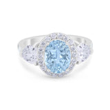Three Stone Engagement Ring Simulated Cubic Zirconia 925 Sterling Silver BA1067