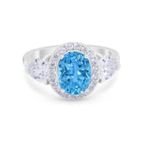Three Stone Engagement Ring Simulated Cubic Zirconia 925 Sterling Silver BA1067
