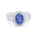 Three Stone Engagement Ring Simulated Cubic Zirconia 925 Sterling Silver BA1067