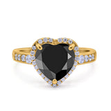 Halo Heart Promise Ring Simulated Cubic Zirconia 925 Sterling Silver