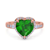 Halo Heart Promise Ring Simulated Cubic Zirconia 925 Sterling Silver