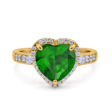 Halo Heart Promise Ring Simulated Cubic Zirconia 925 Sterling Silver