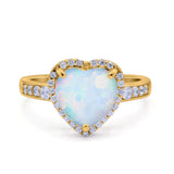 Halo Heart Promise Ring Simulated Cubic Zirconia 925 Sterling Silver