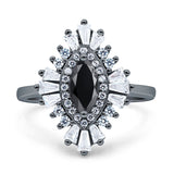 Art Deco Marquise Engagement Ring Cubic Zirconia 925 Sterling Silver