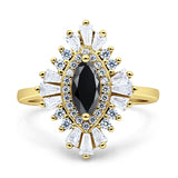 Art Deco Marquise Engagement Ring Cubic Zirconia 925 Sterling Silver