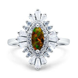 Art Deco Marquise Engagement Ring Cubic Zirconia 925 Sterling Silver