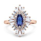 Art Deco Marquise Engagement Ring Cubic Zirconia 925 Sterling Silver