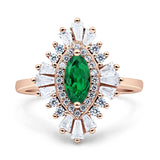 Art Deco Marquise Engagement Ring Cubic Zirconia 925 Sterling Silver