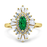 Art Deco Marquise Engagement Ring Cubic Zirconia 925 Sterling Silver