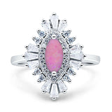 Art Deco Marquise Engagement Ring Cubic Zirconia 925 Sterling Silver