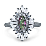 Art Deco Marquise Engagement Ring Cubic Zirconia 925 Sterling Silver