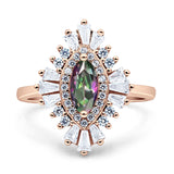 Art Deco Marquise Engagement Ring Cubic Zirconia 925 Sterling Silver