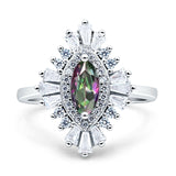 Art Deco Marquise Engagement Ring Cubic Zirconia 925 Sterling Silver