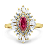 Art Deco Marquise Engagement Ring Cubic Zirconia 925 Sterling Silver