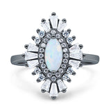 Art Deco Marquise Engagement Ring Cubic Zirconia 925 Sterling Silver