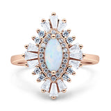 Art Deco Marquise Engagement Ring Cubic Zirconia 925 Sterling Silver