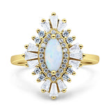 Art Deco Marquise Engagement Ring Cubic Zirconia 925 Sterling Silver