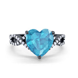 Large Infinity Heart Art Deco Promise Twisted Shank Wedding Engagement Ring Simulated Cubic Zirconia 925 Sterling Silver