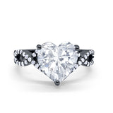 Large Infinity Heart Art Deco Promise Twisted Shank Wedding Engagement Ring Simulated Cubic Zirconia 925 Sterling Silver