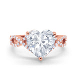 Large Infinity Heart Art Deco Promise Twisted Shank Wedding Engagement Ring Simulated Cubic Zirconia 925 Sterling Silver