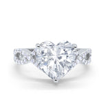 Large Infinity Heart Art Deco Promise Twisted Shank Wedding Engagement Ring Simulated Cubic Zirconia 925 Sterling Silver