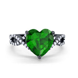 Large Infinity Heart Art Deco Promise Twisted Shank Wedding Engagement Ring Simulated Cubic Zirconia 925 Sterling Silver